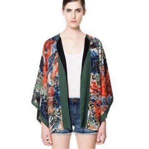 Soft Surroundings Floral Kimono Jacket Open Front